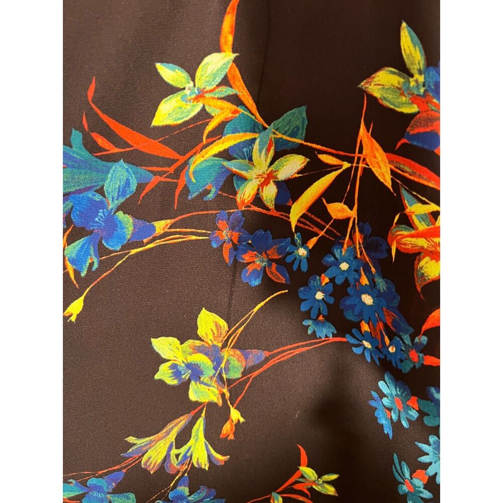 Summer Halter Style Floral Brown Top with Collar and Ruffles Size Large